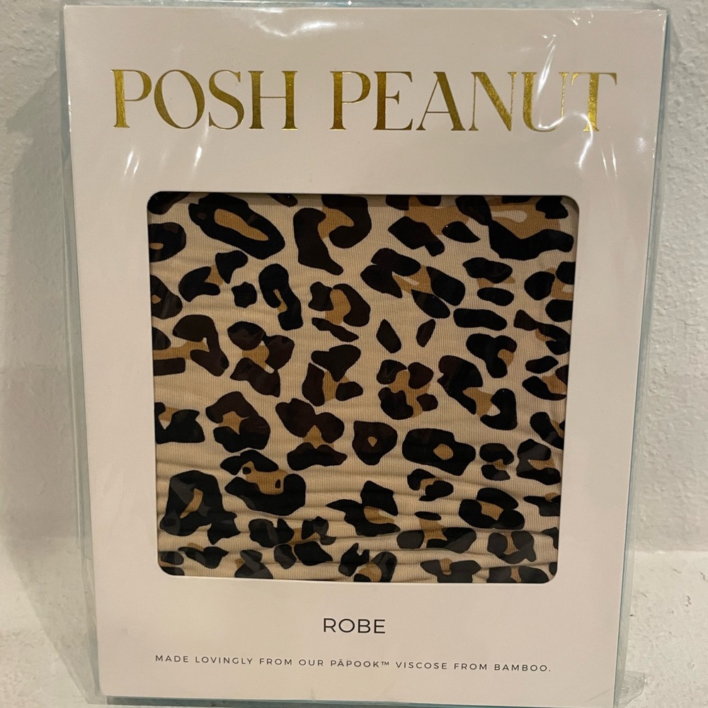 Posh Peanut Brown and Black Animal Print Robe